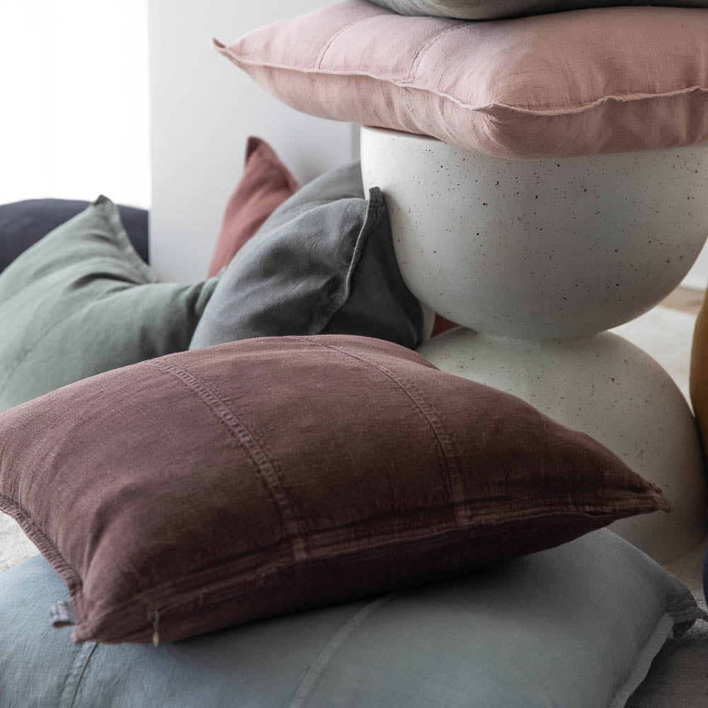 Luca® Linen Cushion - Chocolate