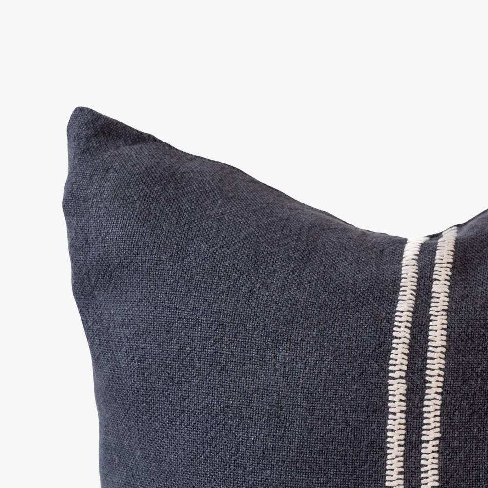 Orion Linen Cushion - Midnight/White