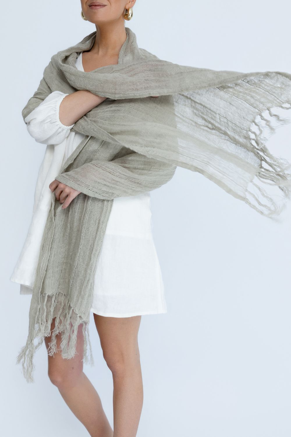 Aira Linen Scarf - Pistachio
