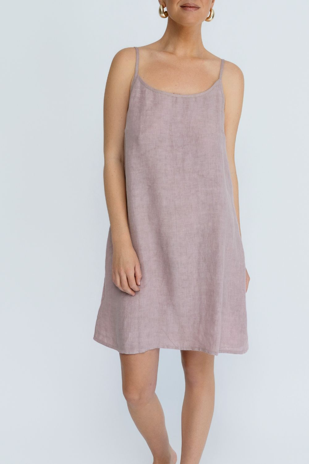 Fundamental Linen Slip Dress - Lilac
