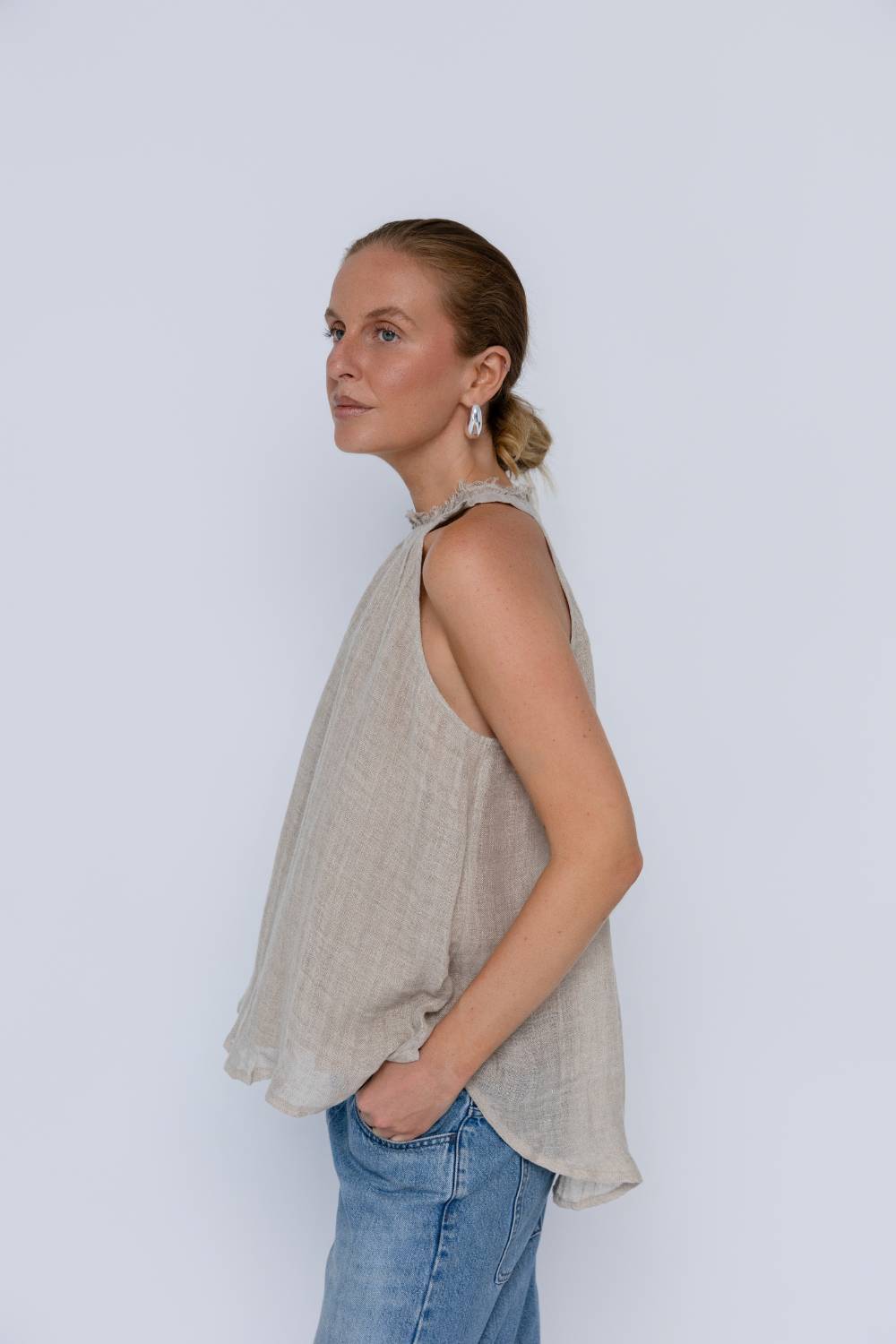Ava Linen Top - Natural