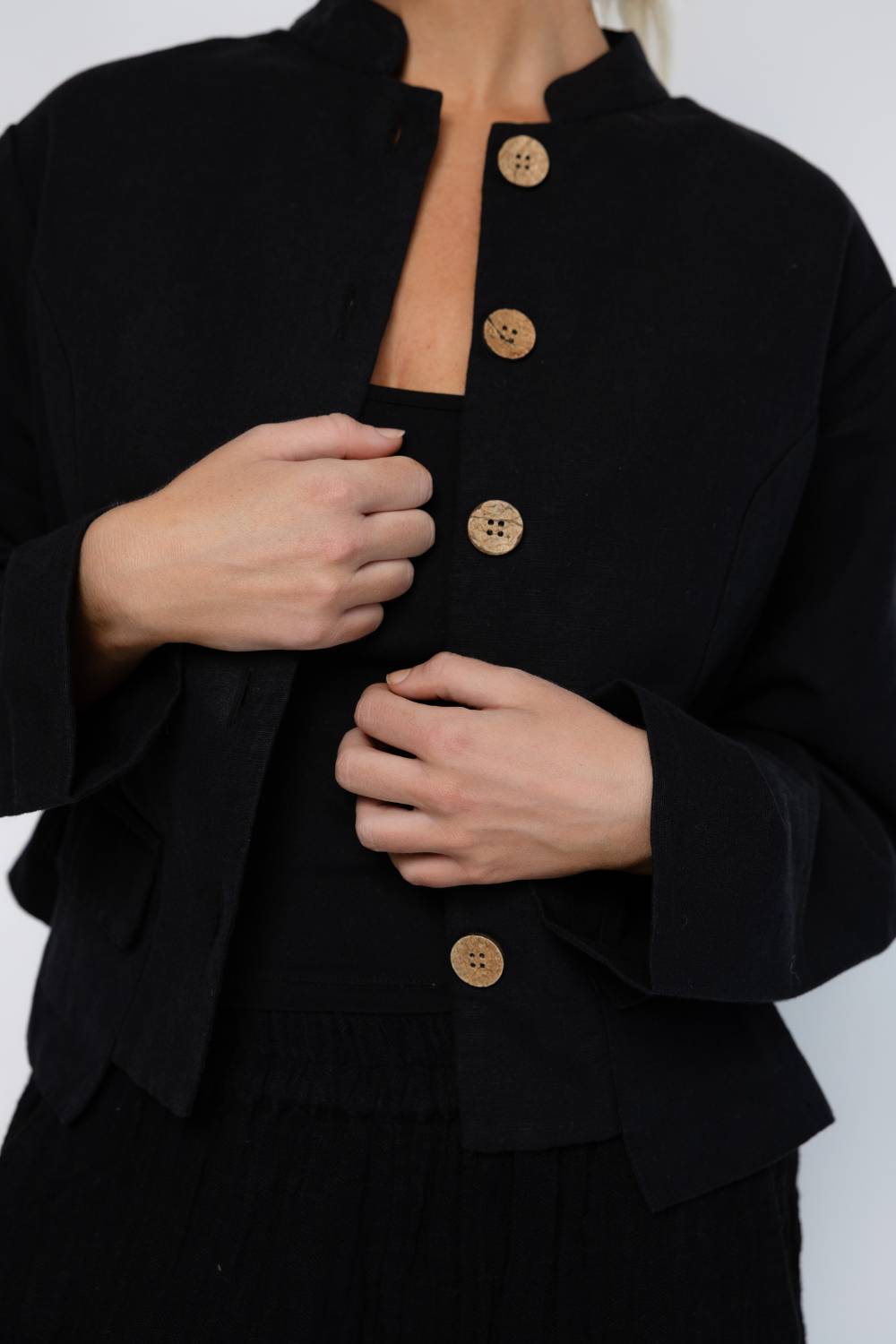 Benny Linen Jacket - Black