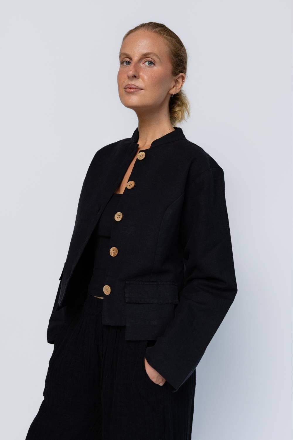 Benny Linen Jacket - Black