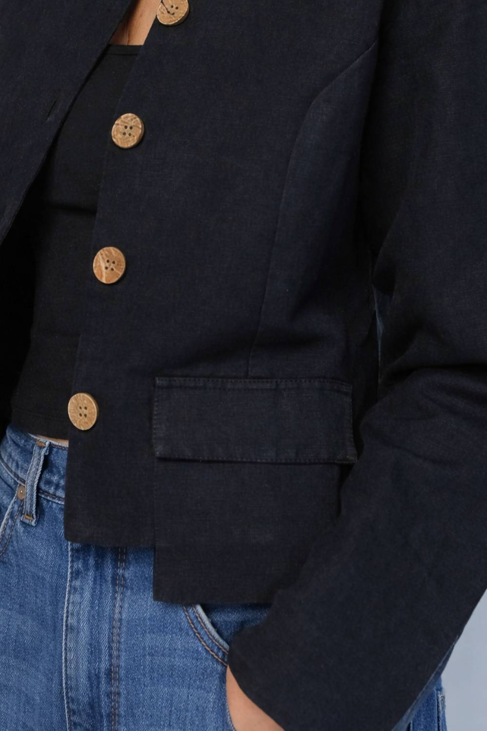 Benny Linen Jacket - Black