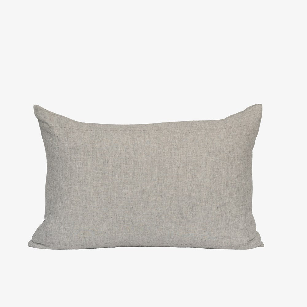 Bound Cushion - Grey Chambray