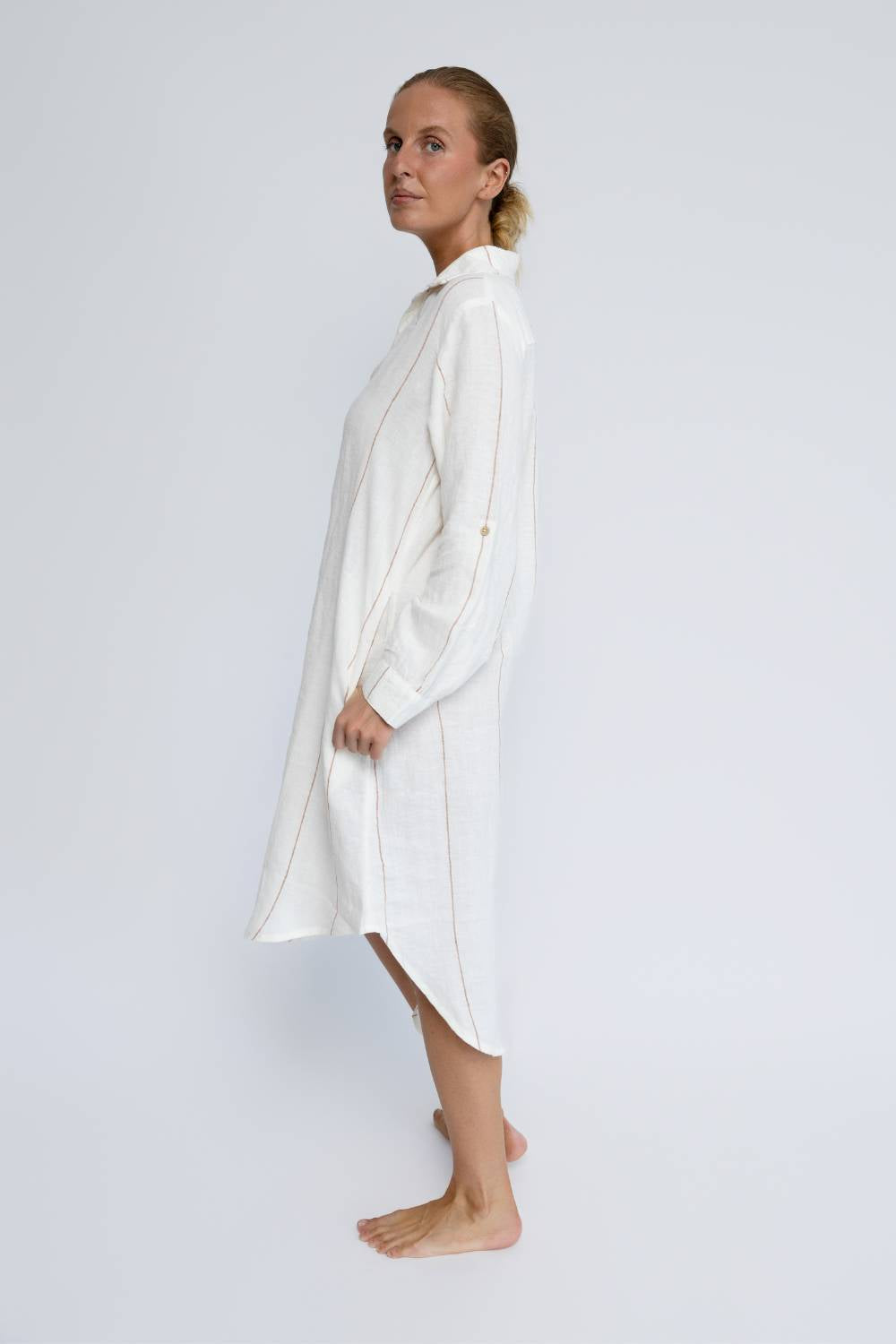 Carter Fundamental Linen Shirt Dress - Off White w&