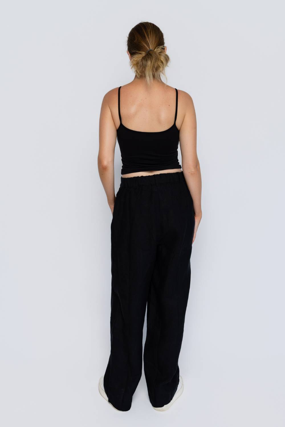 Tailored Linen Pants - Black