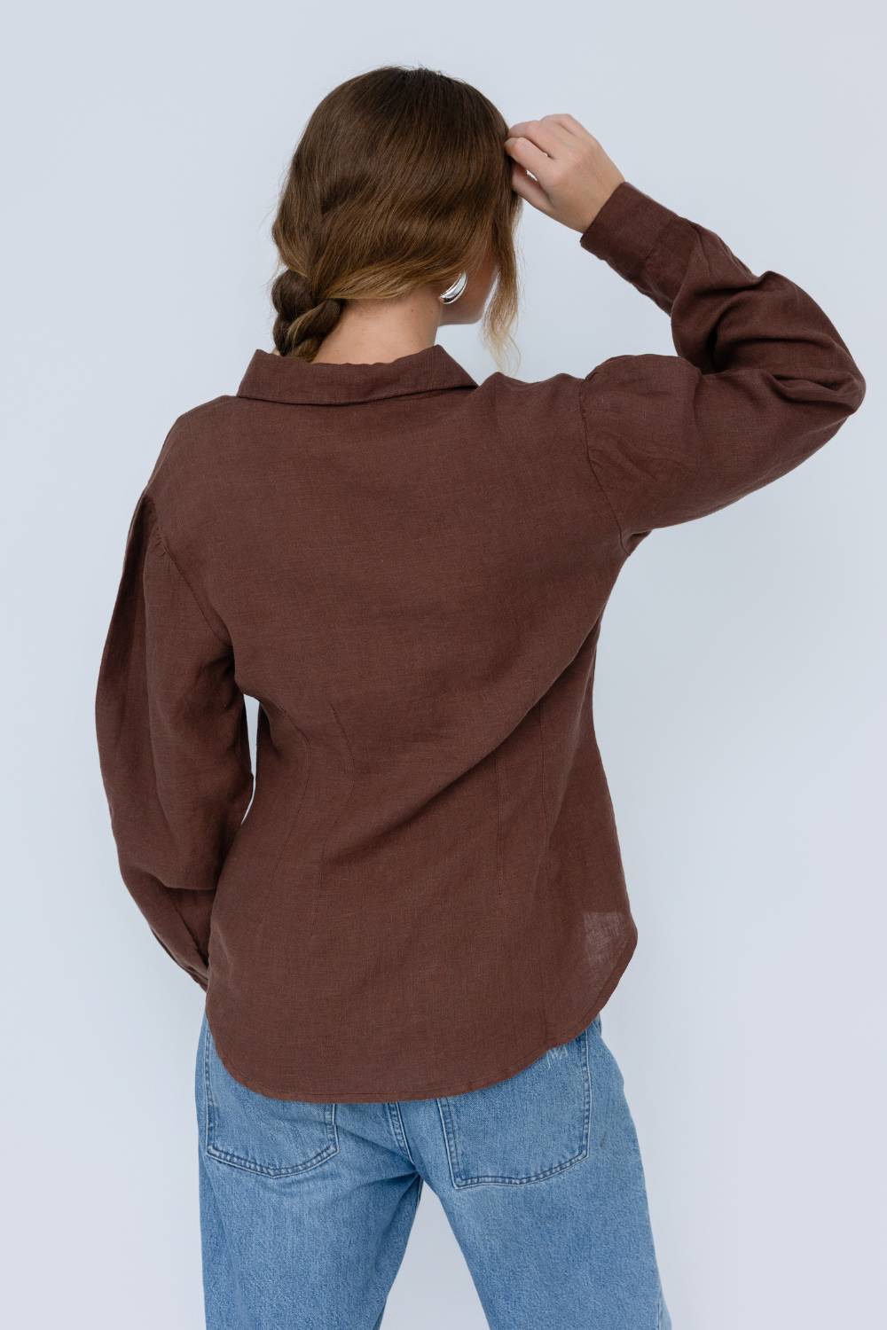 Copenhagen Linen Blouse - Chocolate