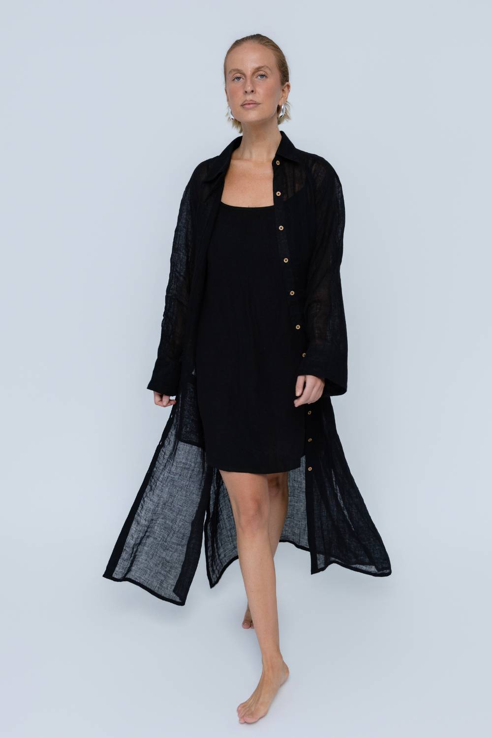 Desert Linen Duster - Black