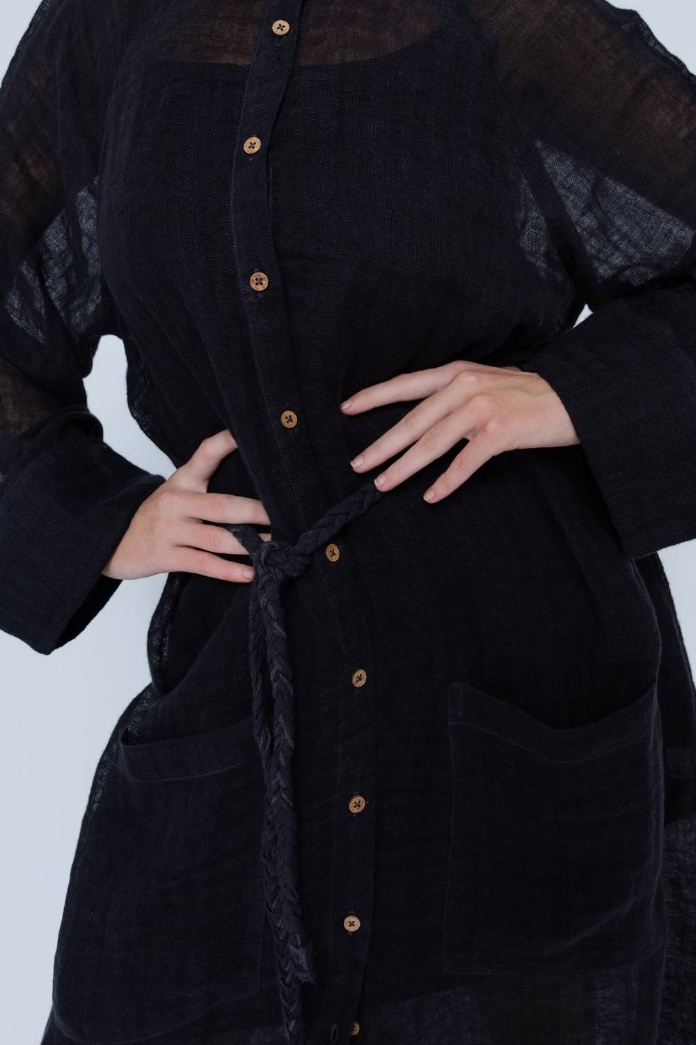 Desert Linen Duster - Black