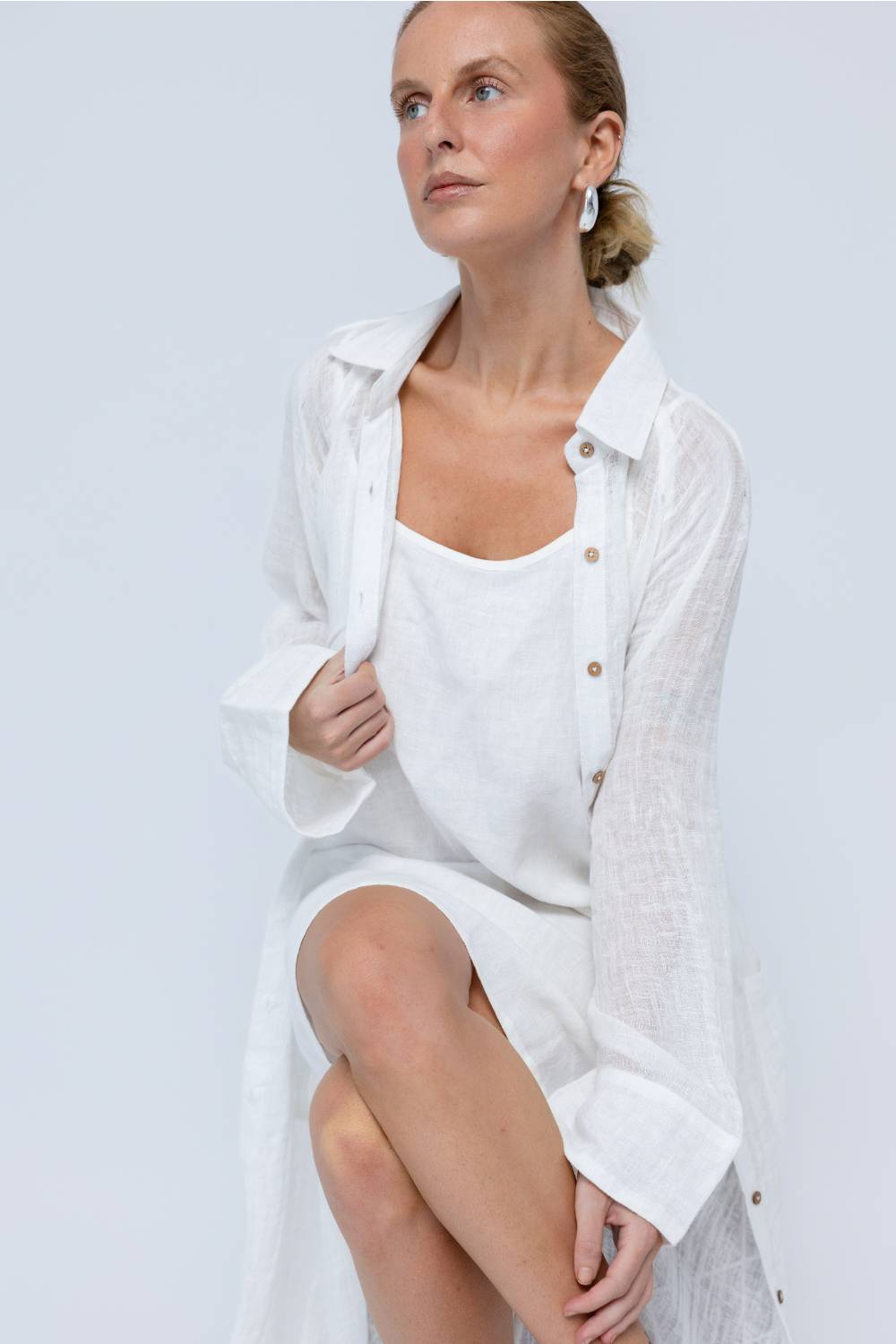 Desert Linen Duster - Off White
