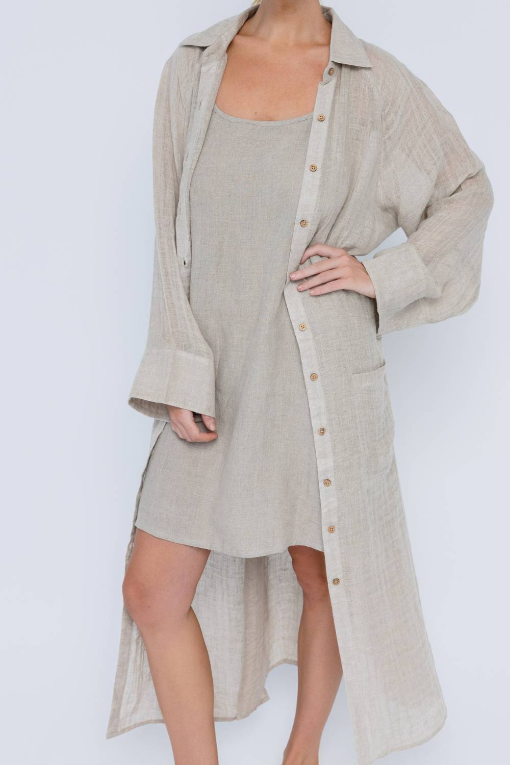 Desert Linen Duster - Natural