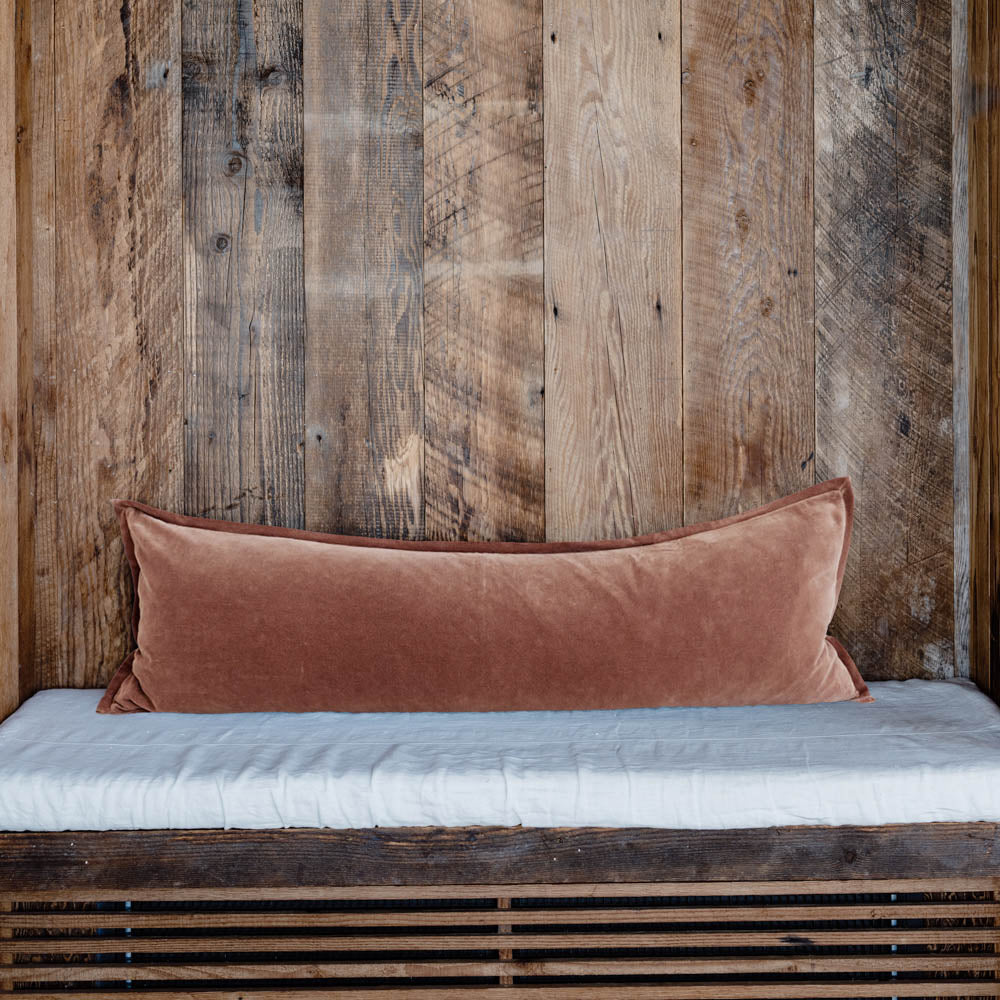 Evelyn Velvet Long Lumbar- Clay - Eadie Lifestyle