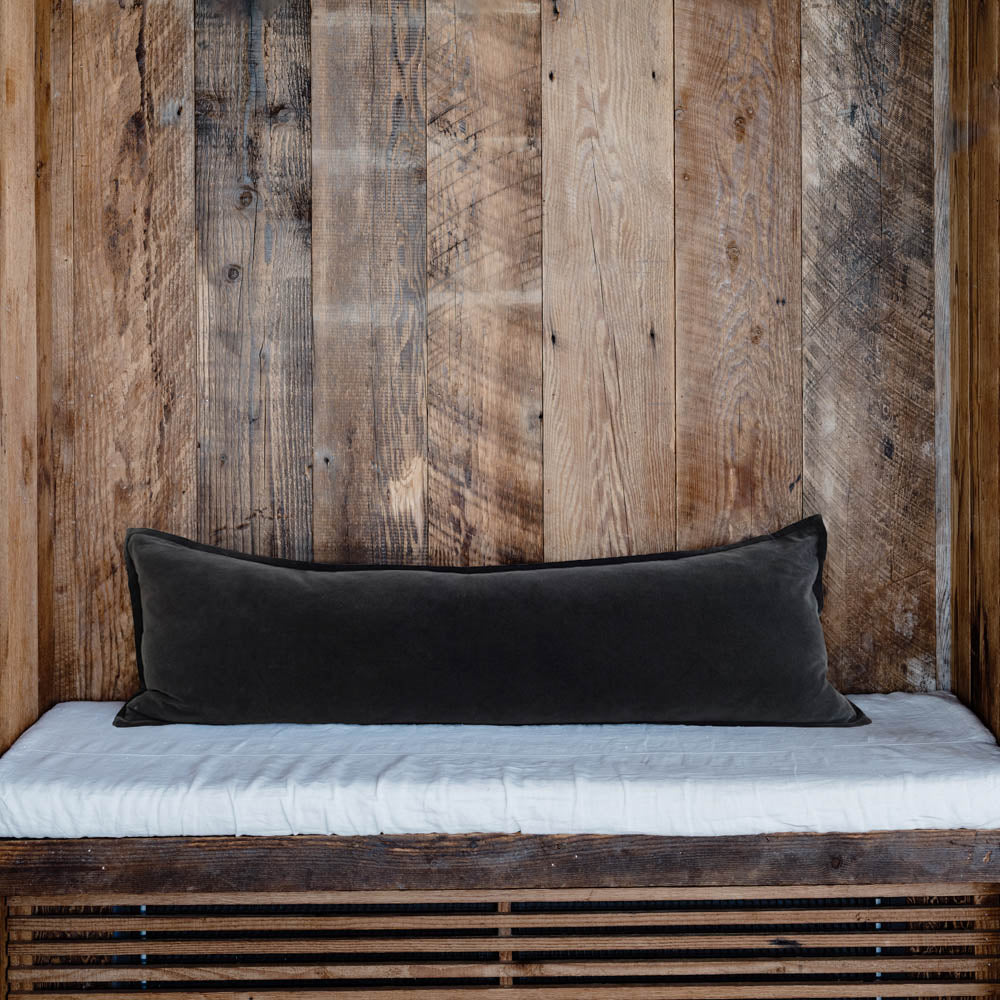 Evelyn Velvet Long Lumbar- Midnight - Eadie Lifestyle
