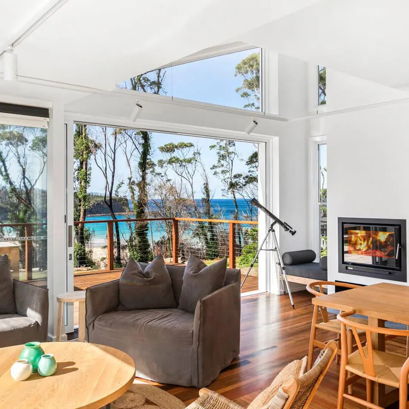 pebbly beach home on the water