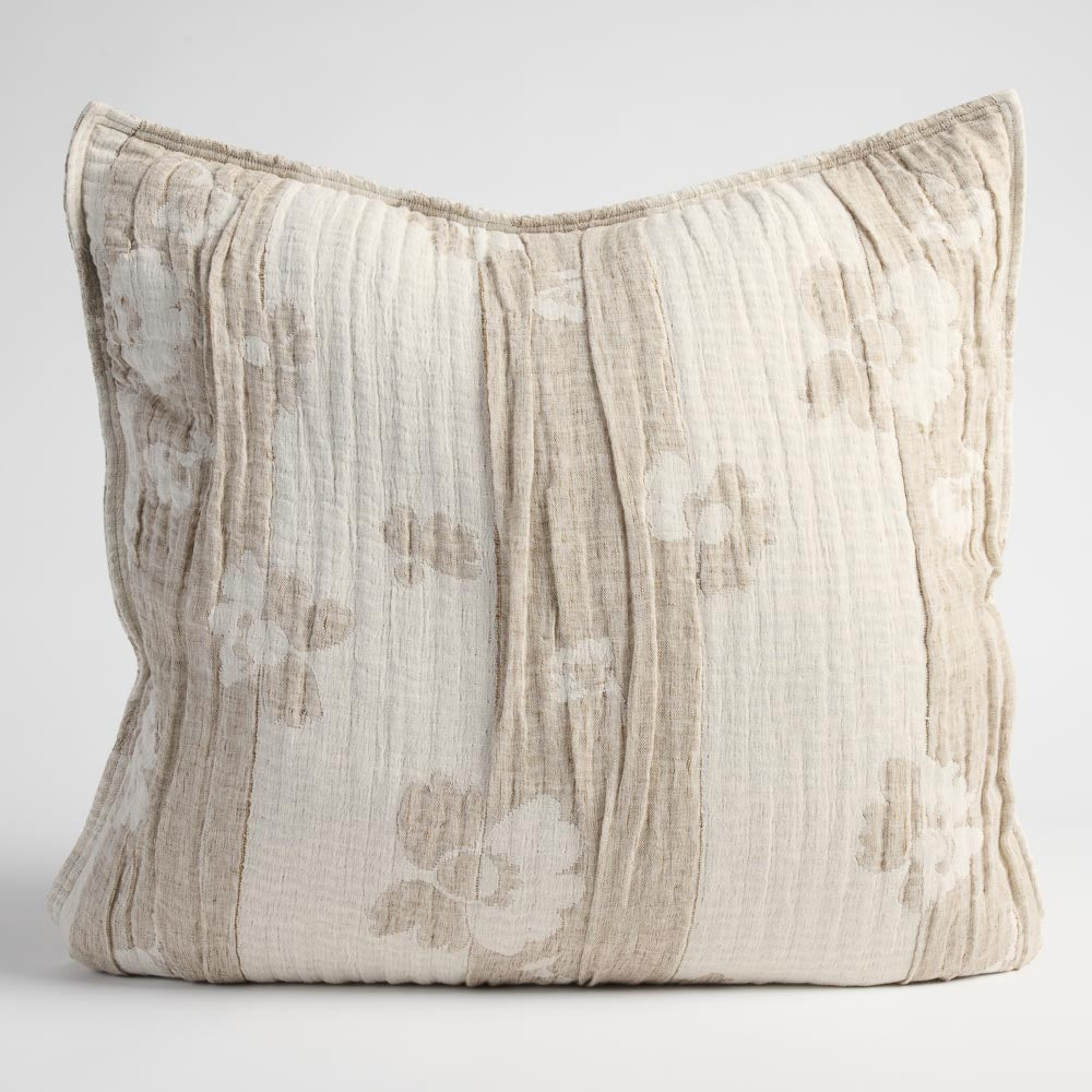Blossom Reversible Cushion - Chocolate/Ivory