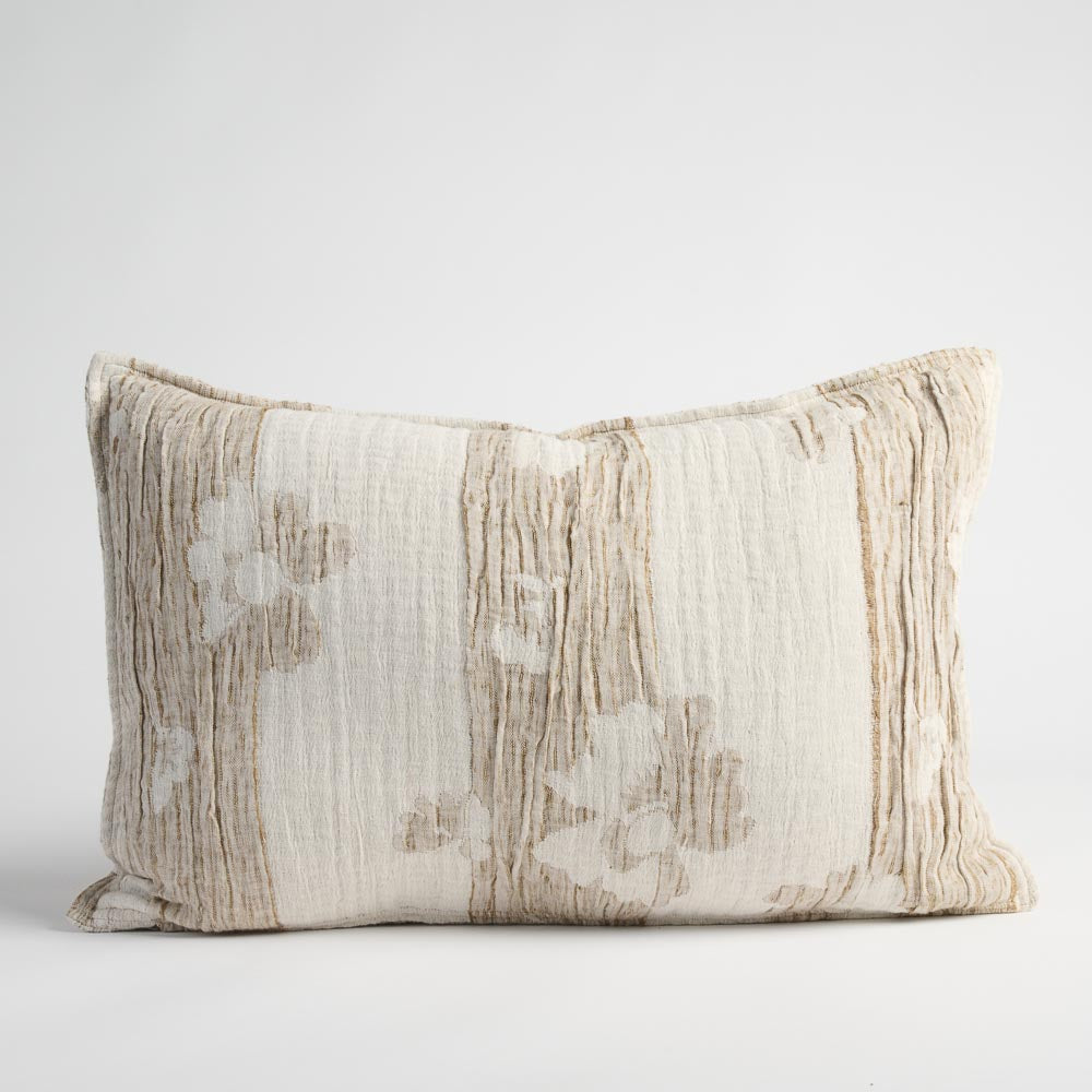 Blossom Reversible Cushion - Chocolate/Ivory