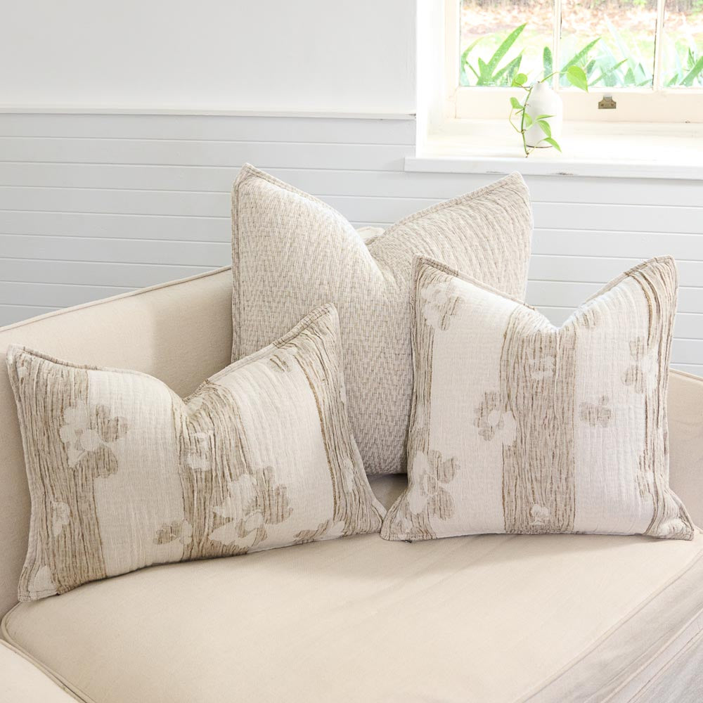 Blossom Reversible Cushion - Chocolate/Ivory