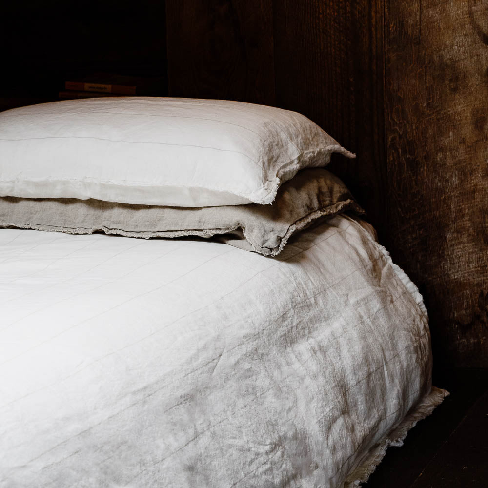 Carter French Linen Pillowcase Set - Off White w&