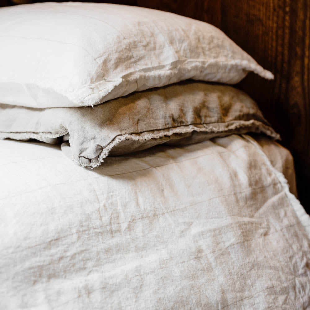 Carter French Linen Pillowcase Set - Off White w&