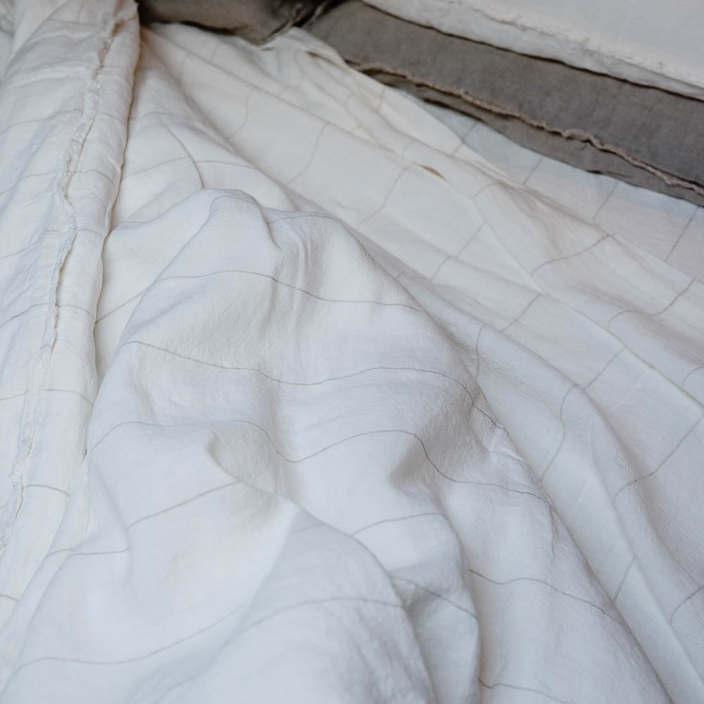 Carter French Linen Flat Sheet - Off White w&