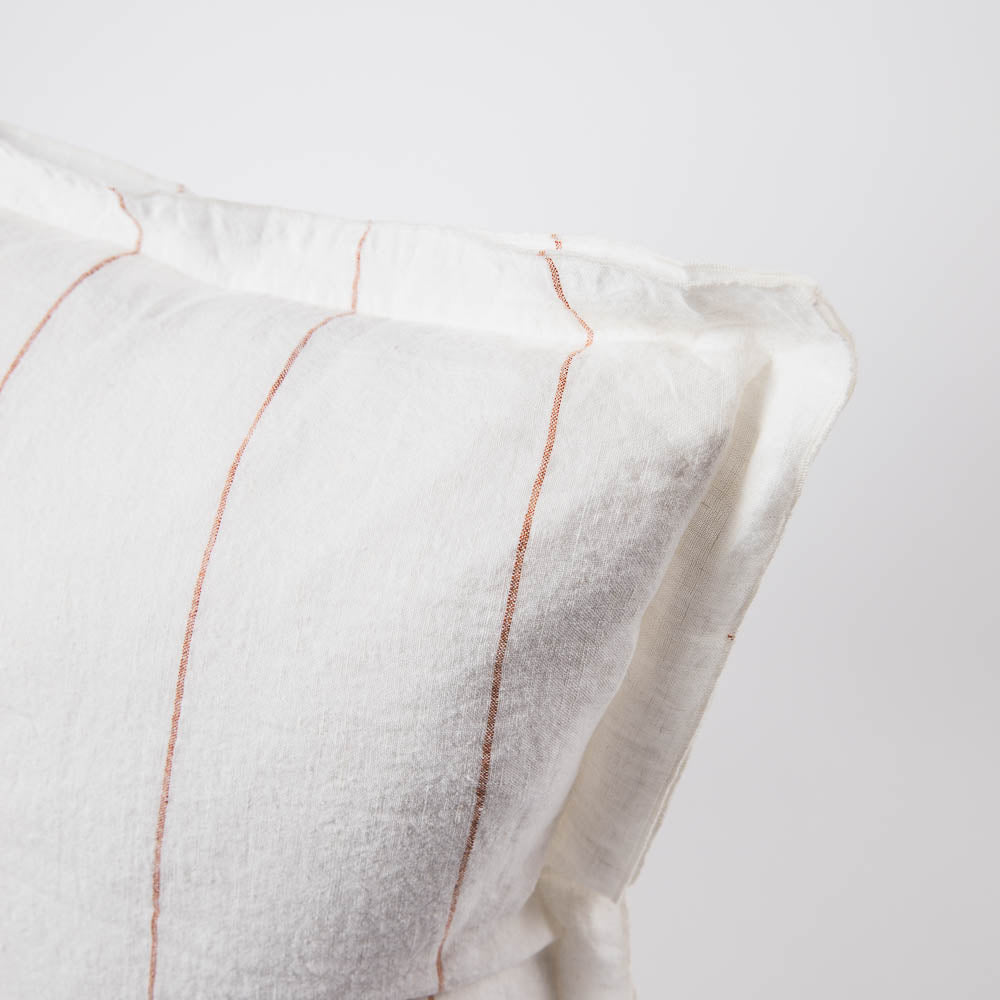 Carter Linen Cushion - Off White w&