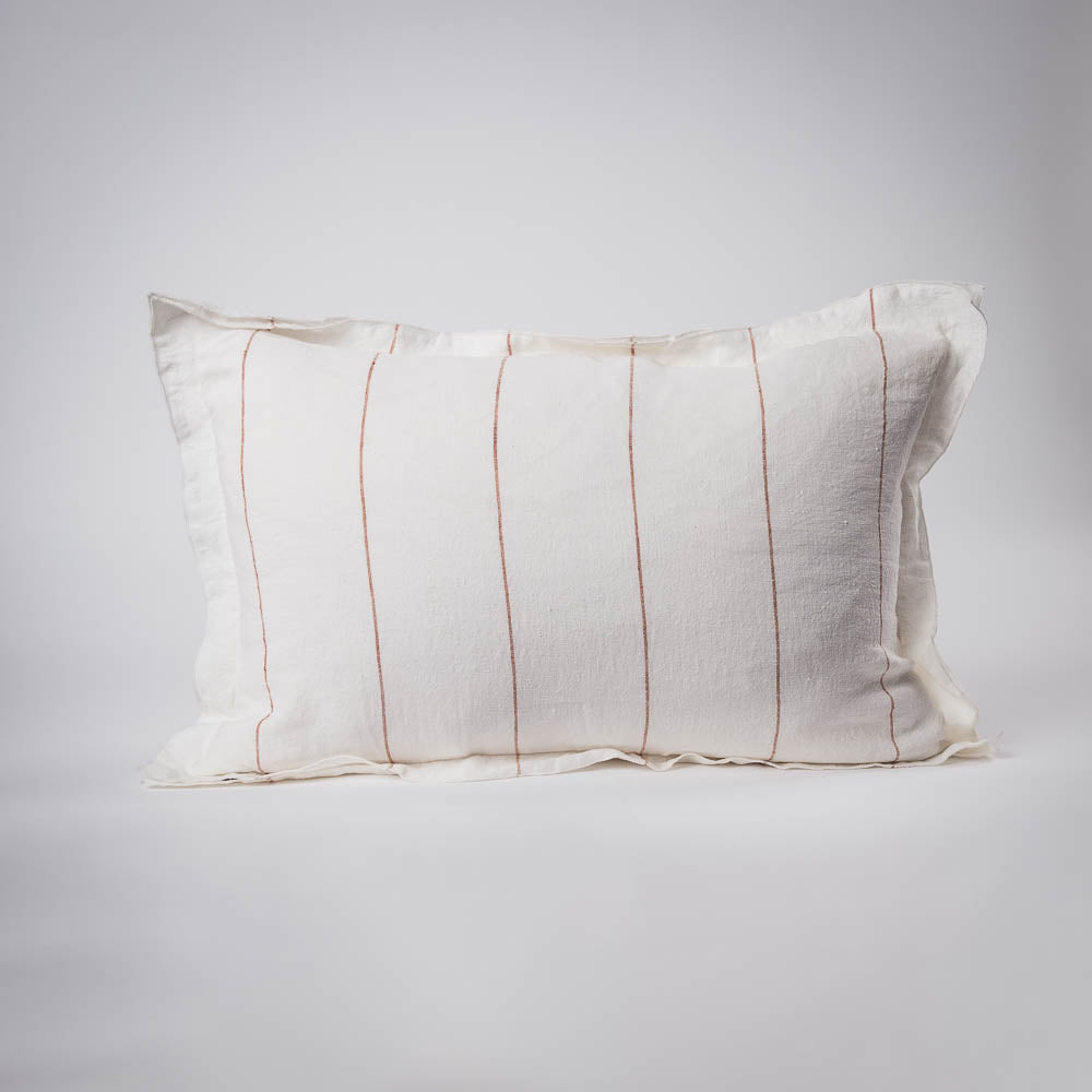 Carter Linen Cushion - Off White w&