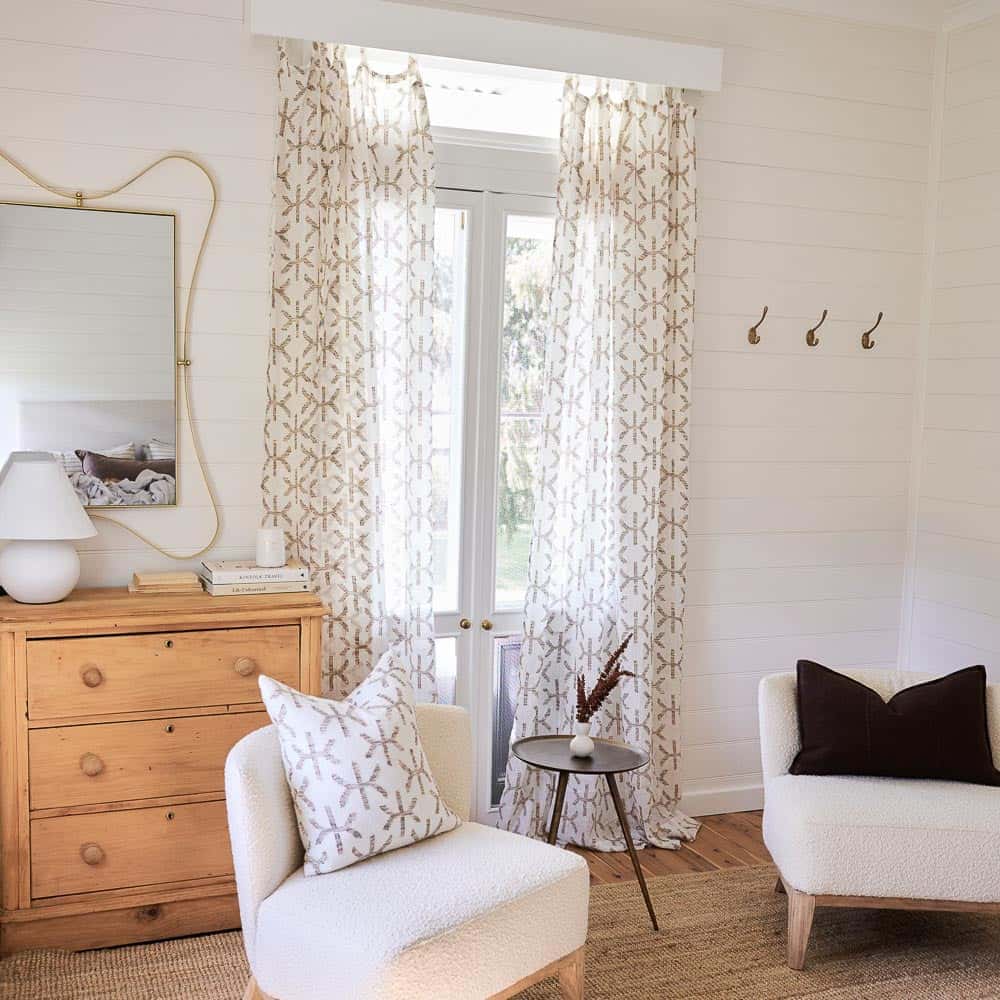 Eros Linen Curtain - Off White/Nutmeg