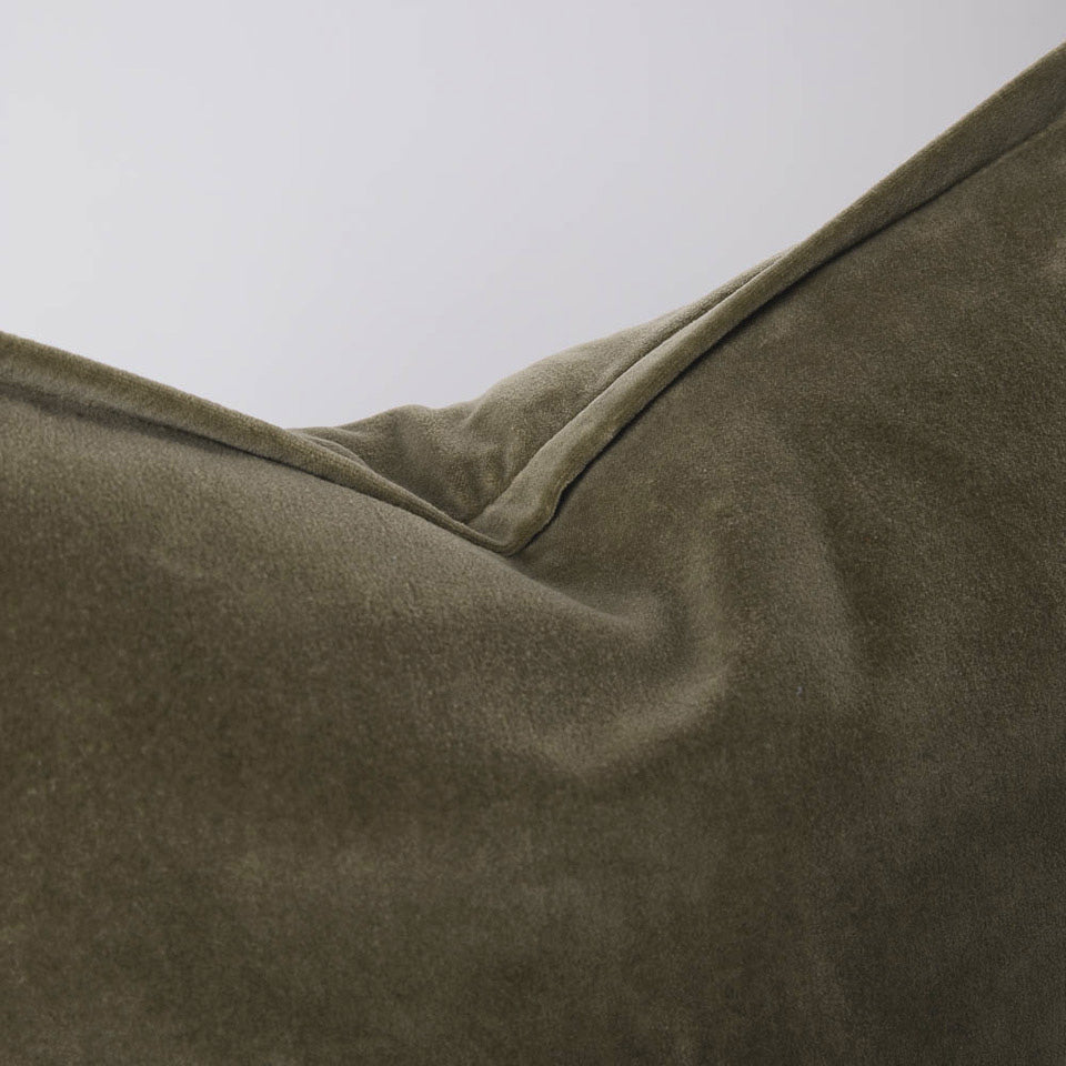 Evelyn Velvet Long Lumbar- Olive - Eadie Lifestyle