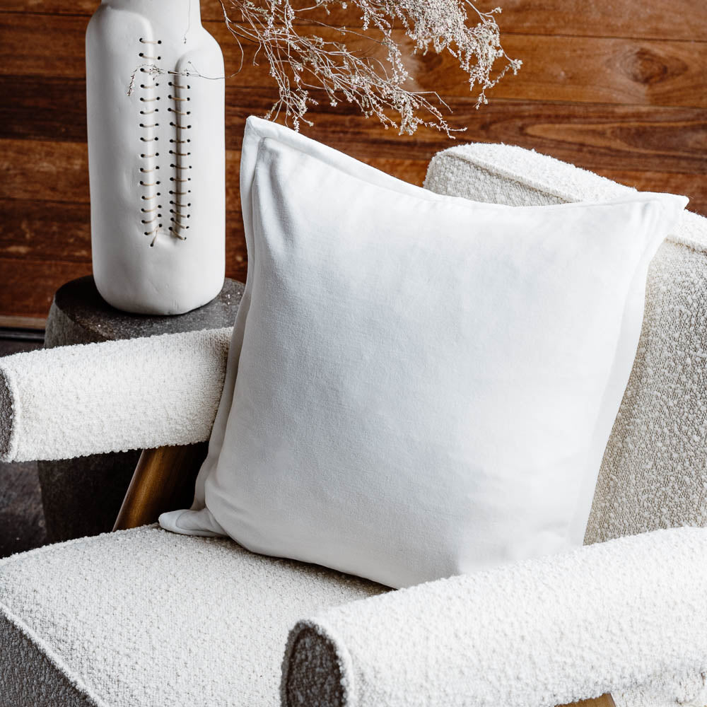 Evelyn Velvet Cushion - Off White - Eadie Lifestyle