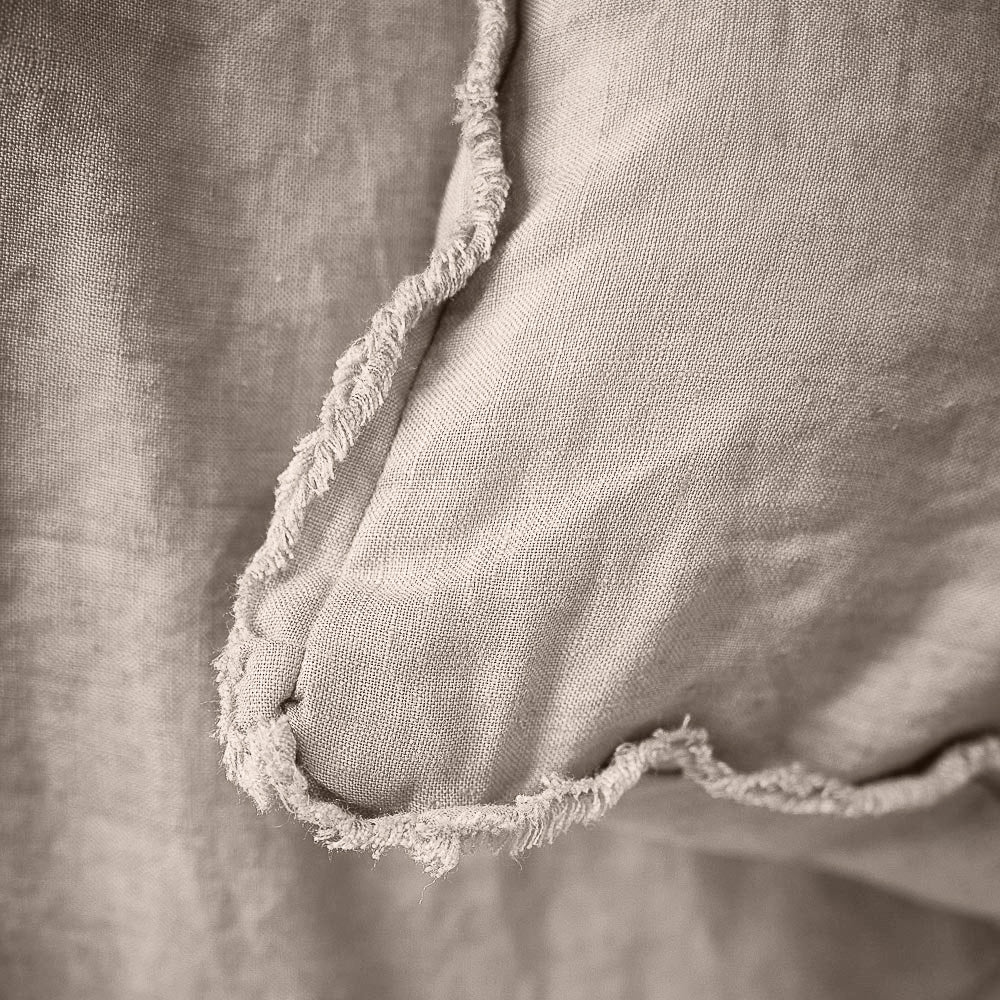 French Linen Quilt Cover w/ Button Closure - Natural