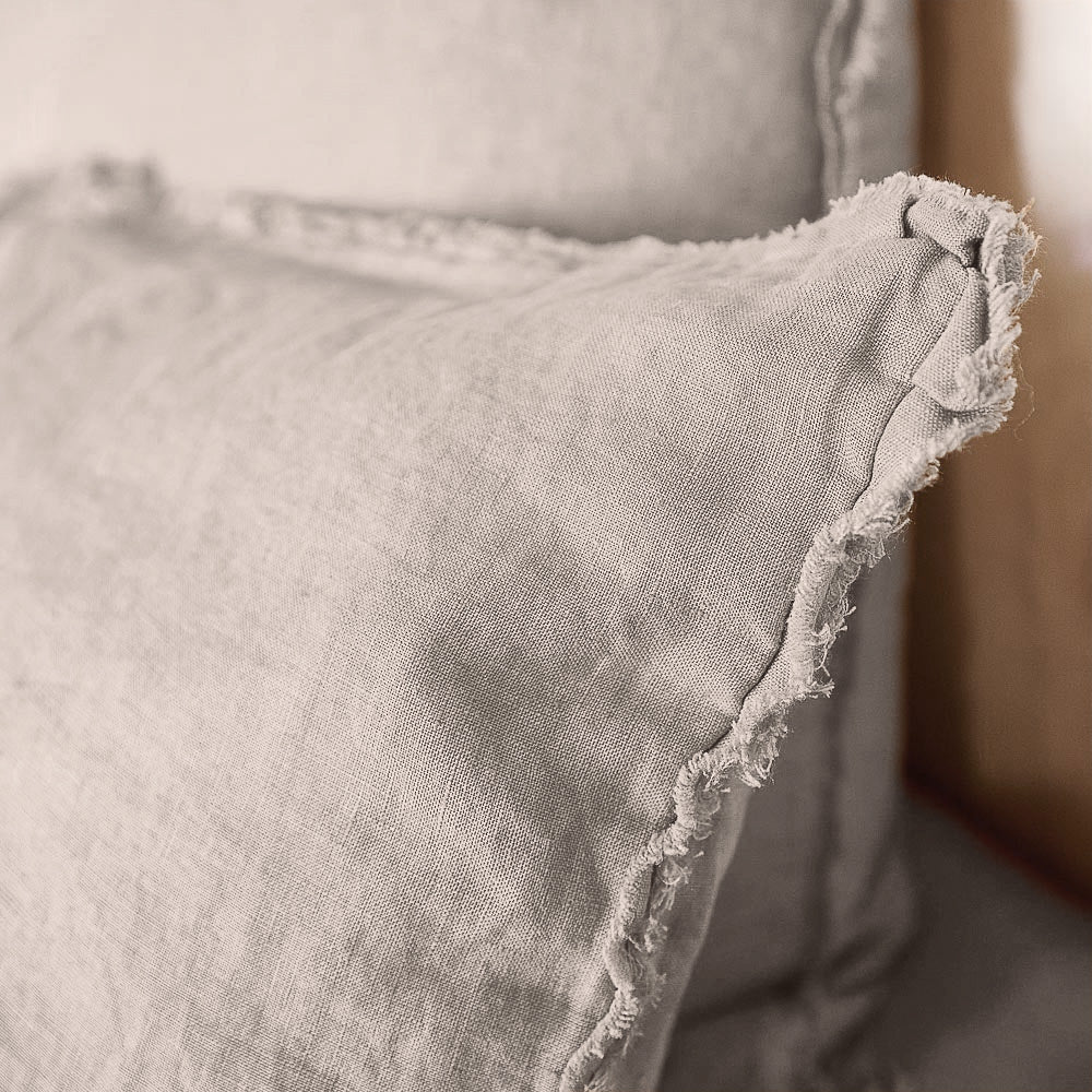 French Linen Quilt Cover w/ Button Closure - Natural