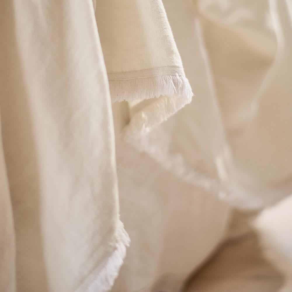 Luca® Boho Linen Throw - Off White