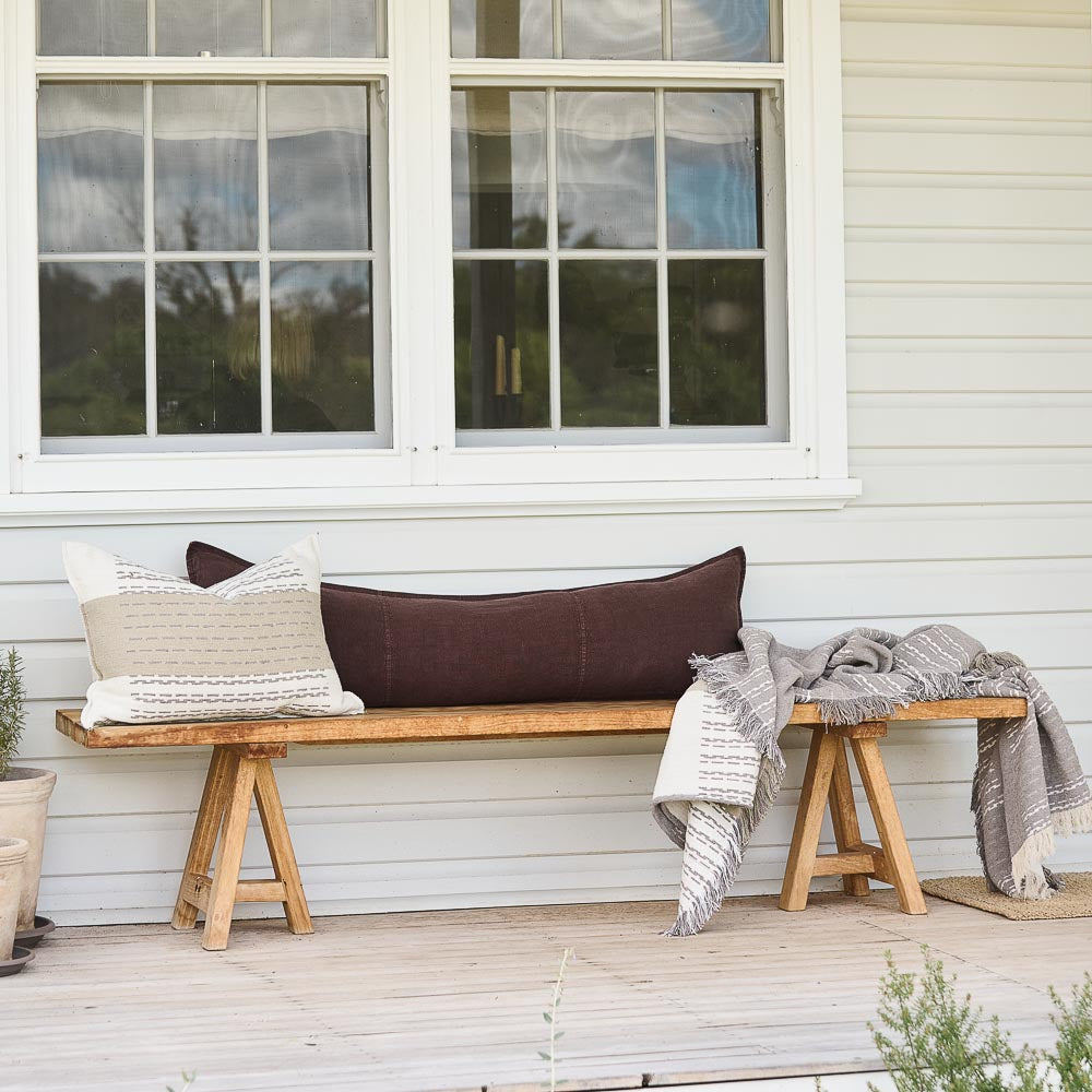 Luca® Linen Long Lumbar - Chocolate
