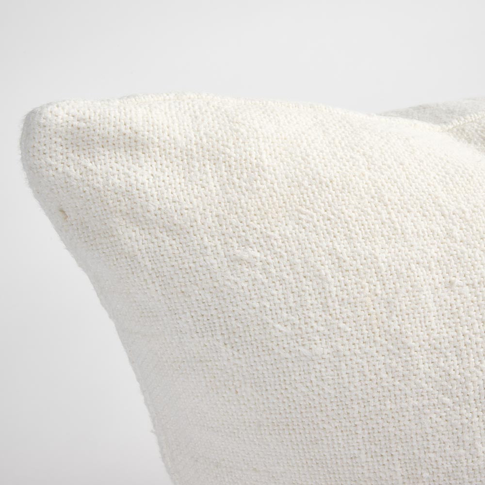 Orion Linen Cushion - Off White/Chocolate