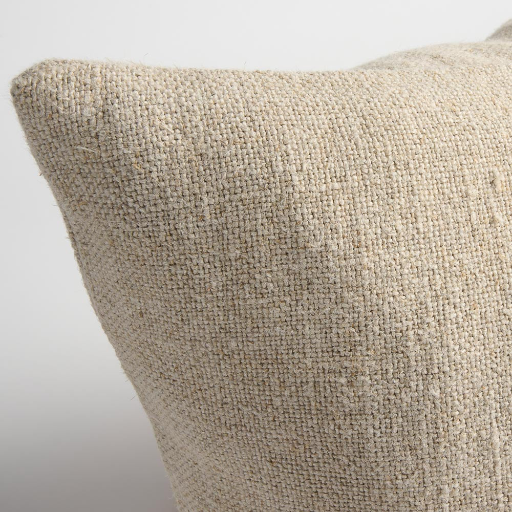 Orion Linen Cushion - Natural/Chocolate