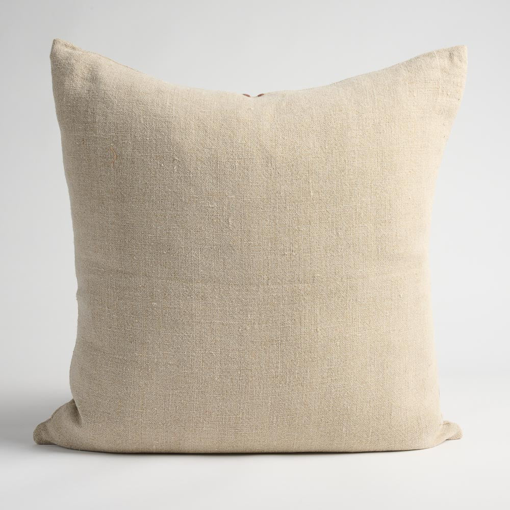 Orion Linen Cushion - Natural/Chocolate