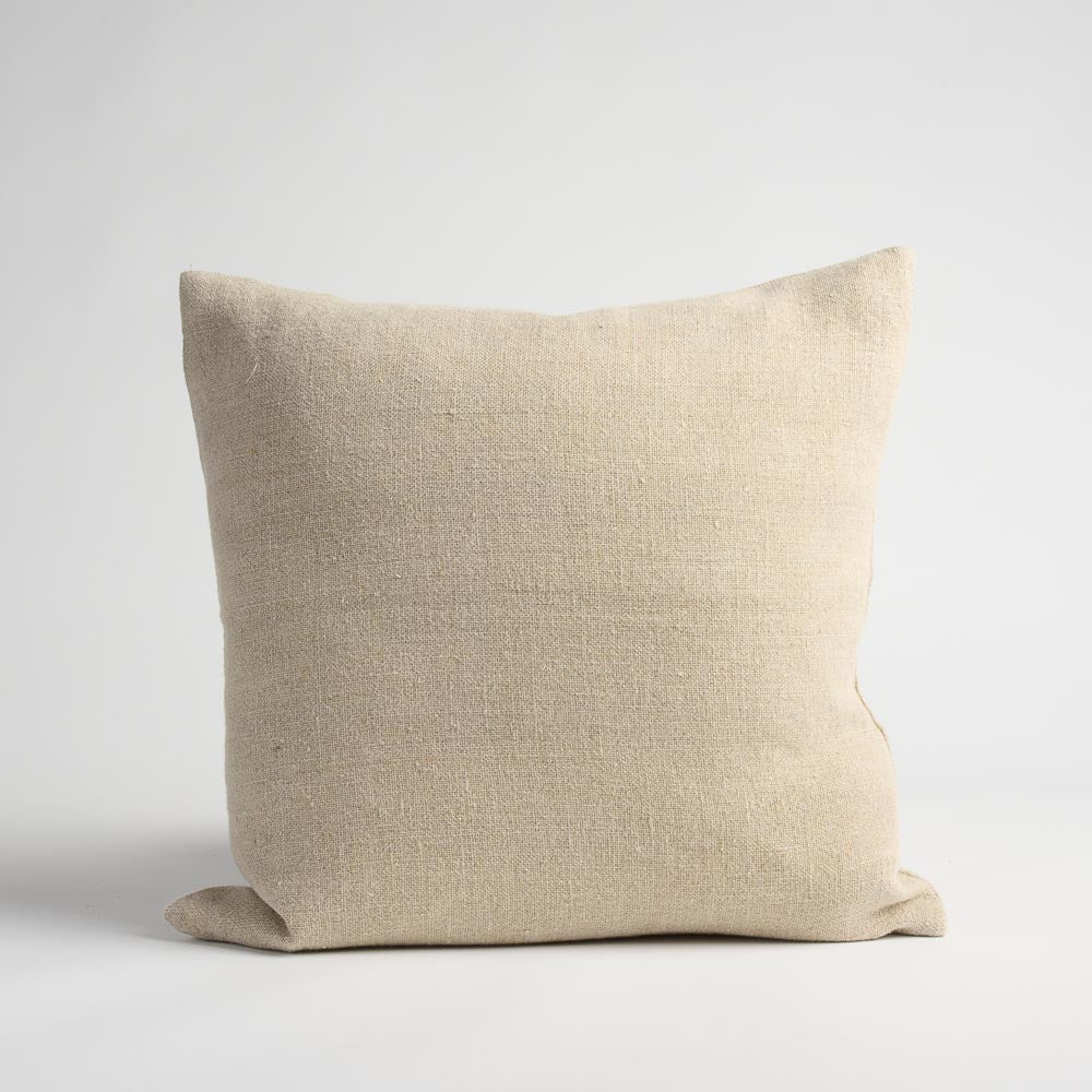 Orion Linen Cushion - Natural/Chocolate