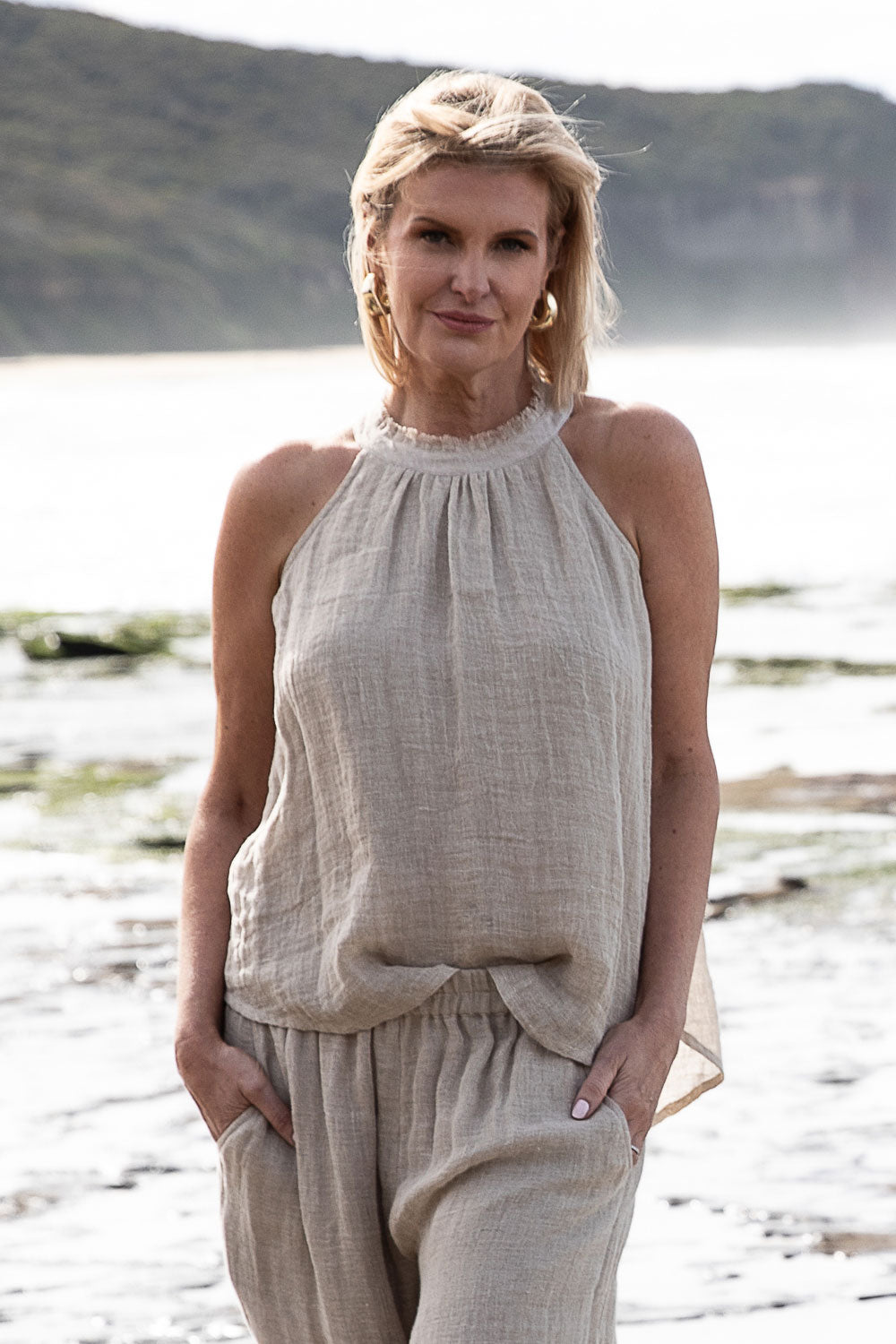 Natural Linen Top by Eadie Lifestyle