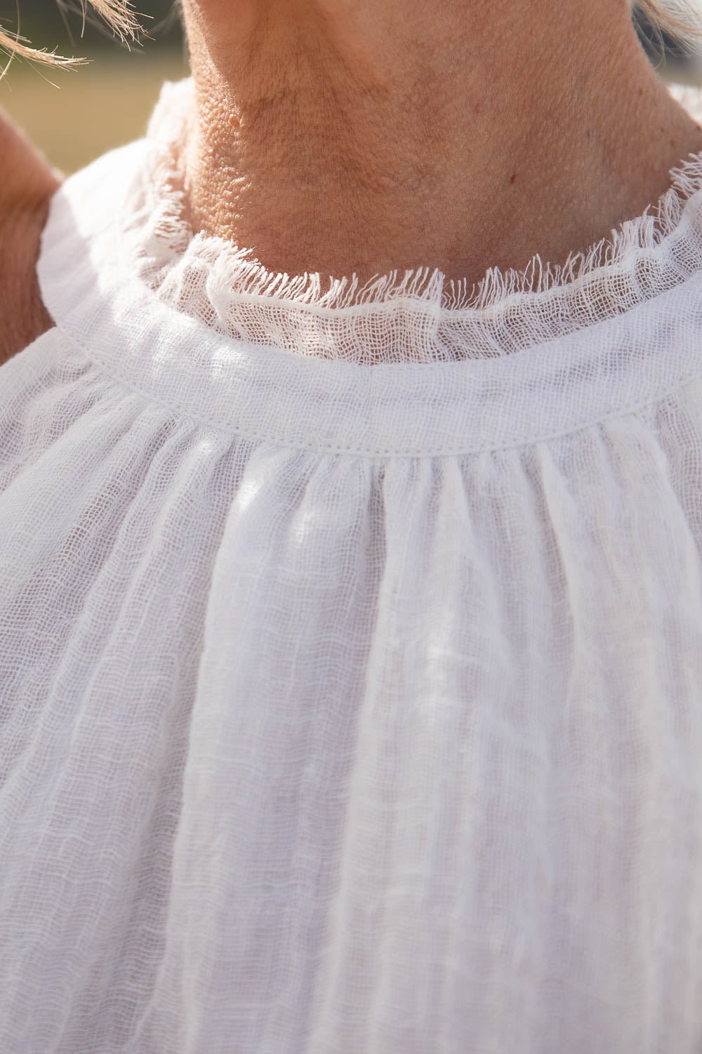 Ava Linen Top - Off White - Eadie Lifestyle