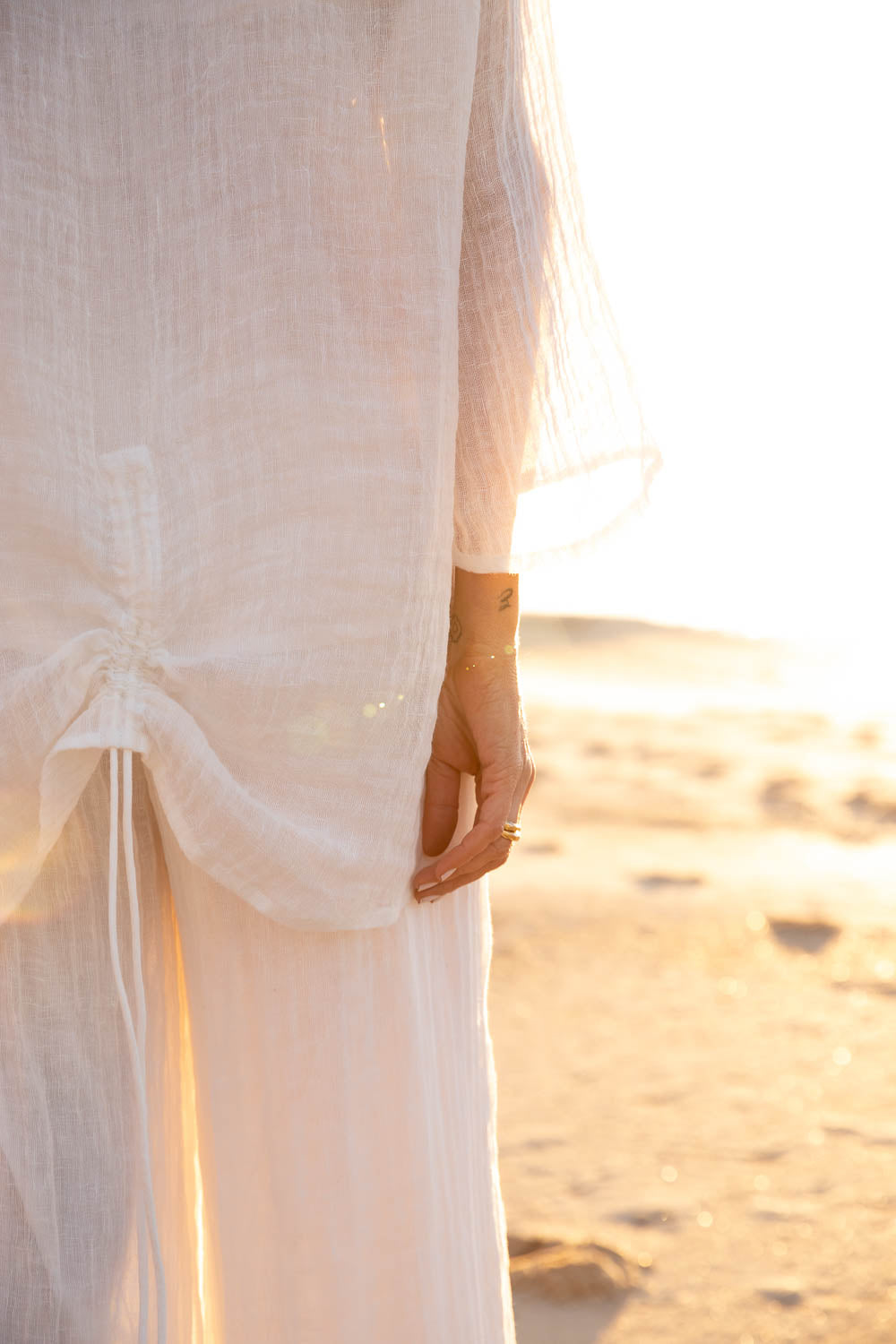 Margot Reversible Linen Top - Off White