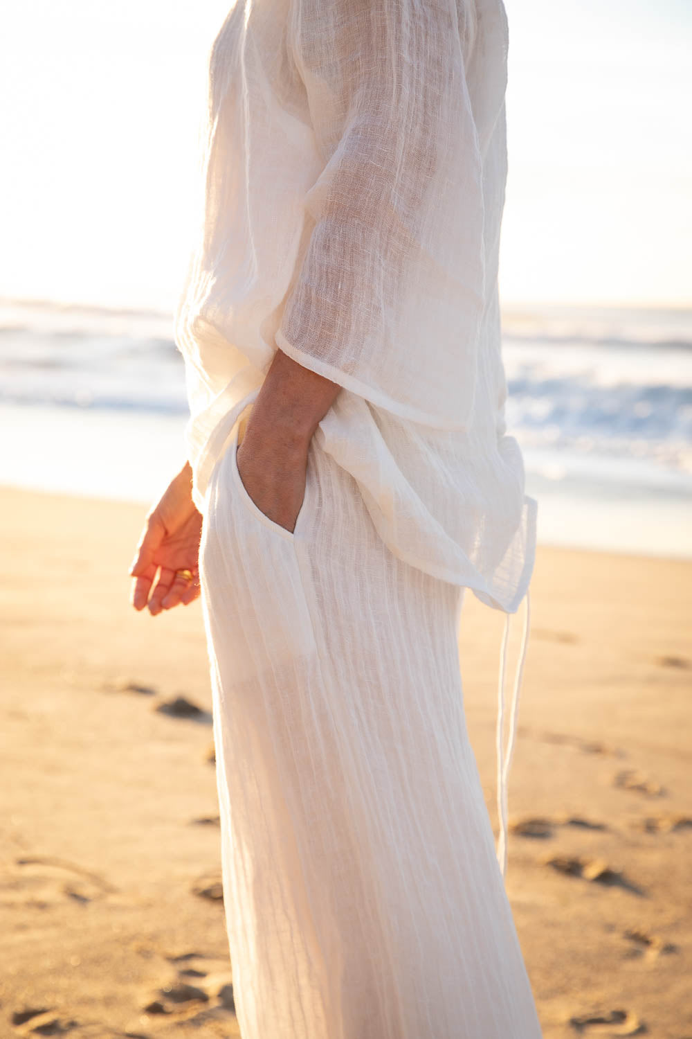 Arana Linen Pant - Off White - Eadie Lifestyle