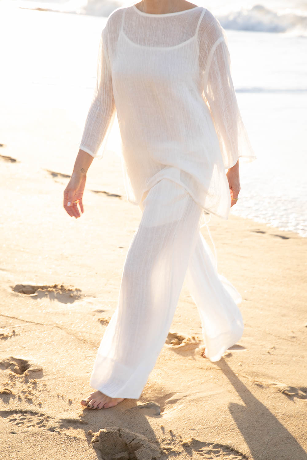 Margot Reversible Linen Top - Off White