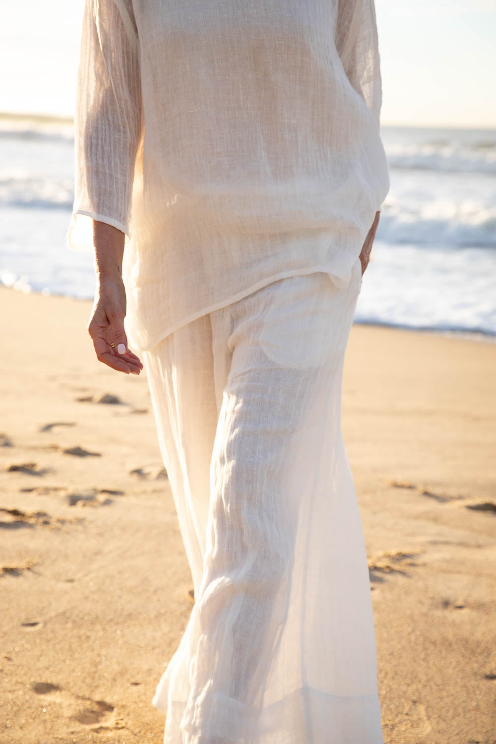 Arana Linen Pant - Off White - Eadie Lifestyle