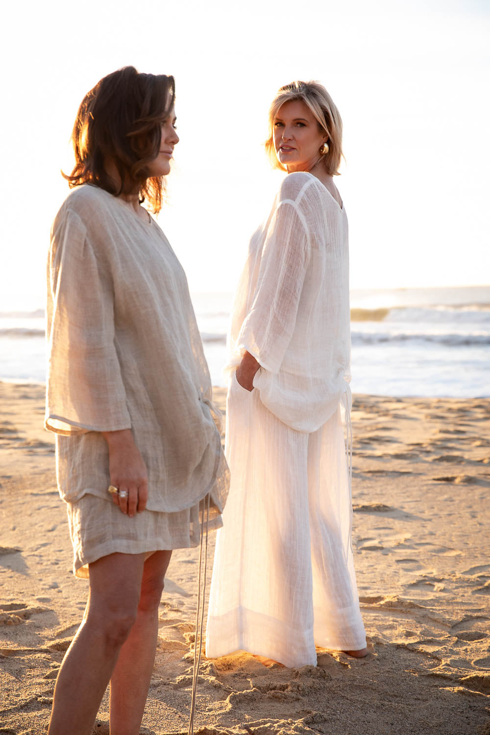 Margot Reversible Linen Top - Off White