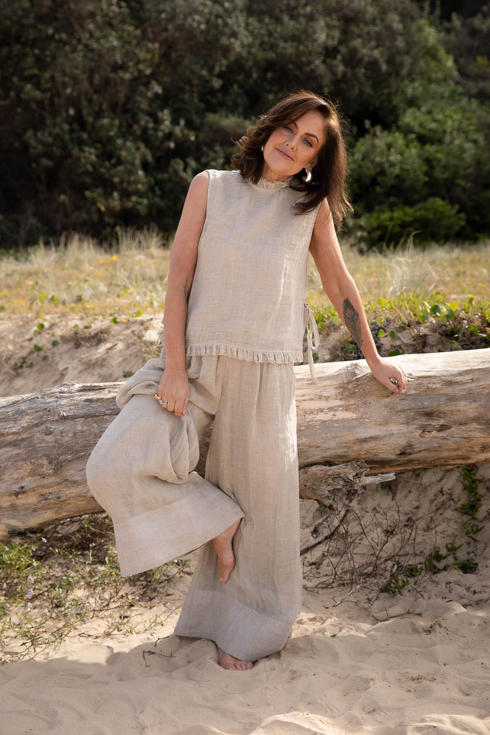 Arana Linen Pant - Natural - Eadie Lifestyle
