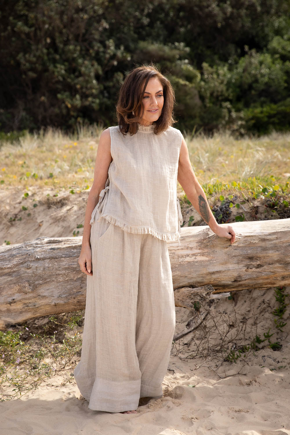 Arana Linen Pant - Natural - Eadie Lifestyle
