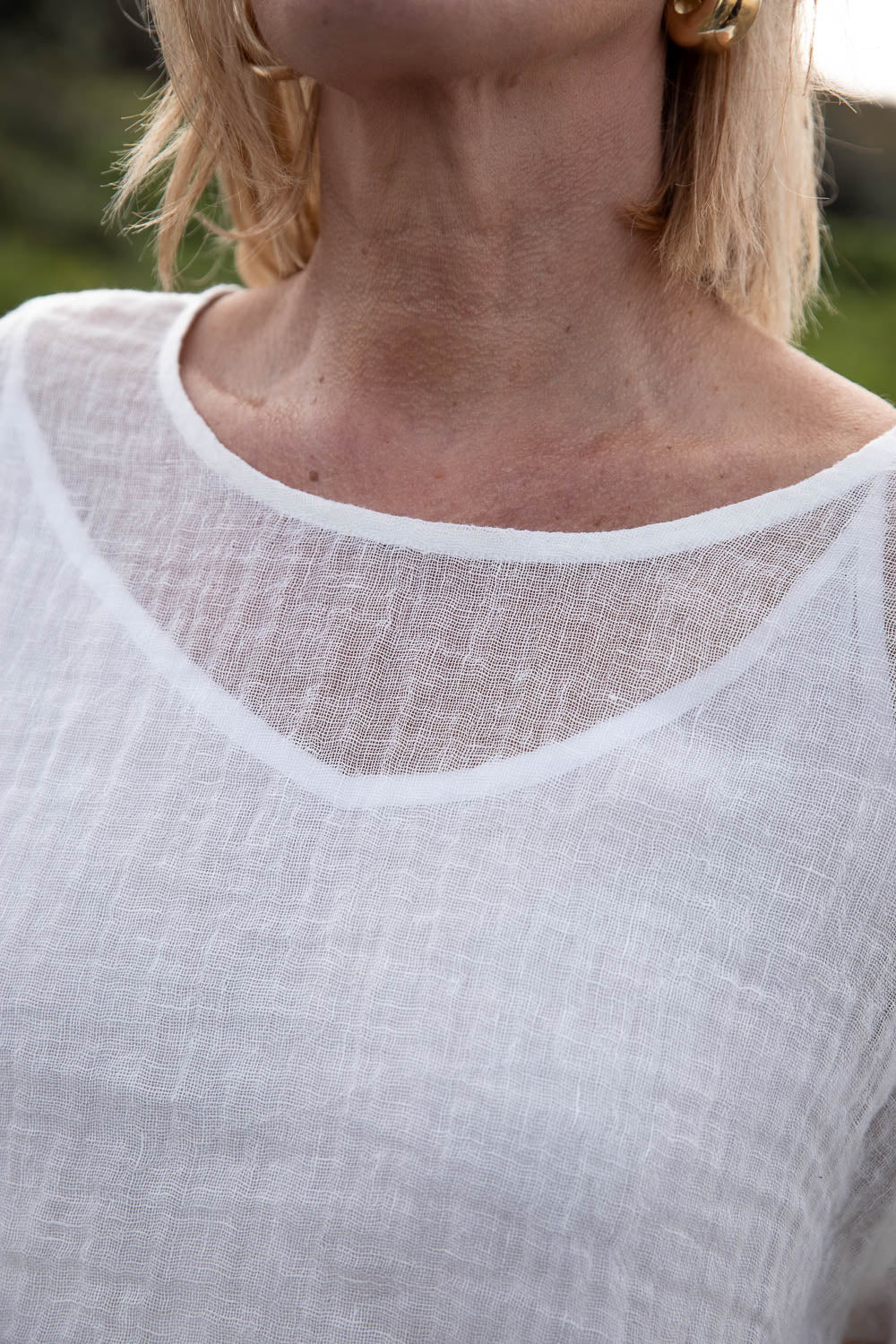Olivia Linen Top - Off White - Eadie Lifestyle