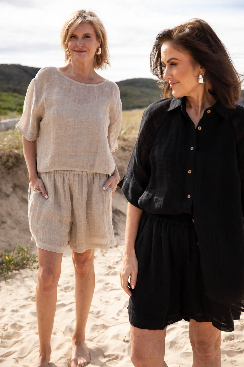 Olivia Linen Top - Natural - Eadie Lifestyle