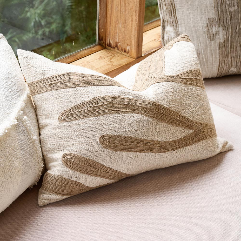 Zanth Cushion - Ivory/Natural